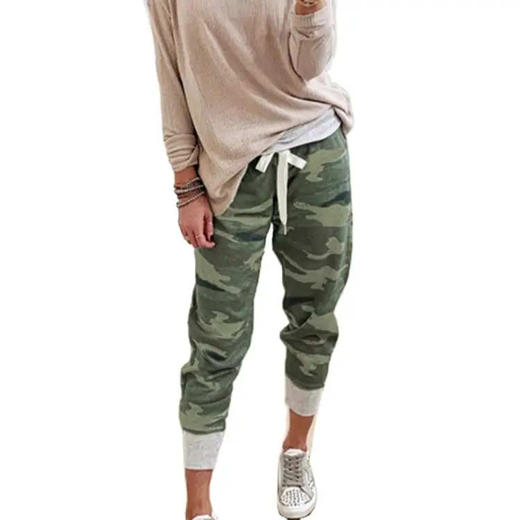 Camouflage Print Jogger Pants for Women 2025