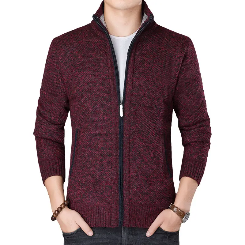 Men Knitted Cardigan Sweater Autumn Winter New Collar - Image 7