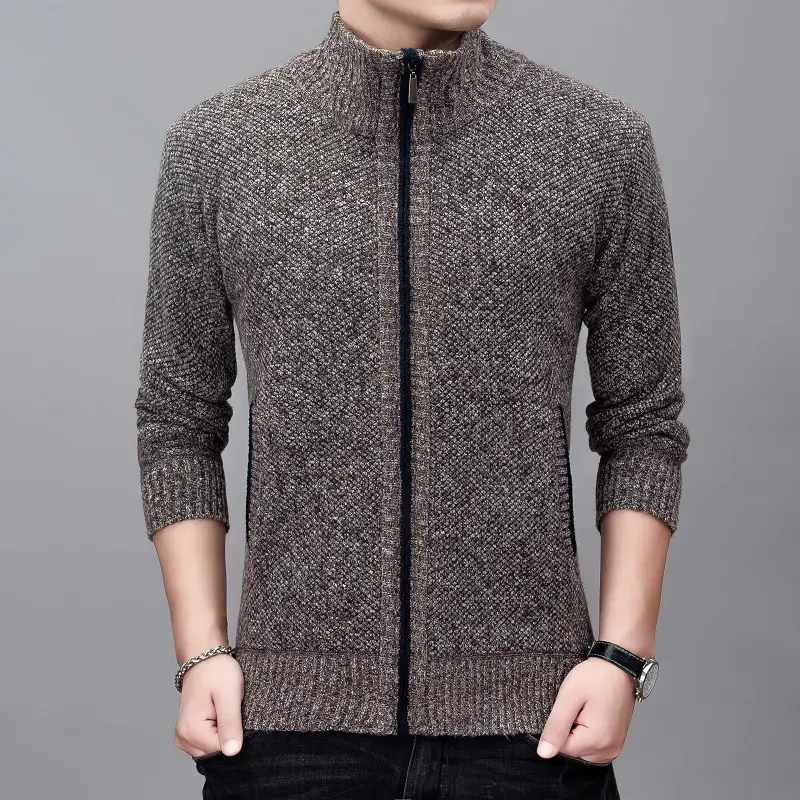 Men Knitted Cardigan Sweater Autumn Winter New Collar - Image 6