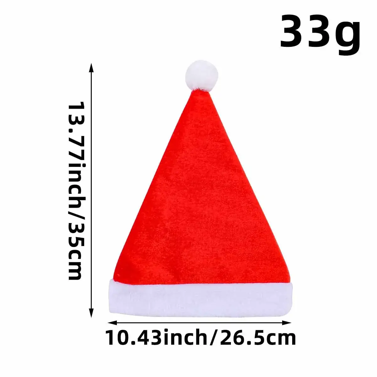 Red Velvet Christmas Hat for Adults & Kids 40g