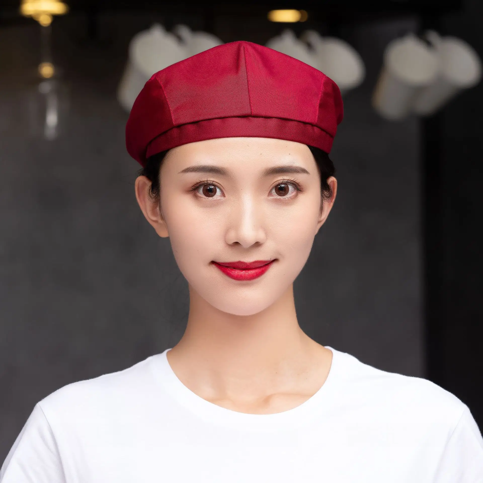 Women's Printed Peaked Cap for Catering & Restaurant Use - Image 2