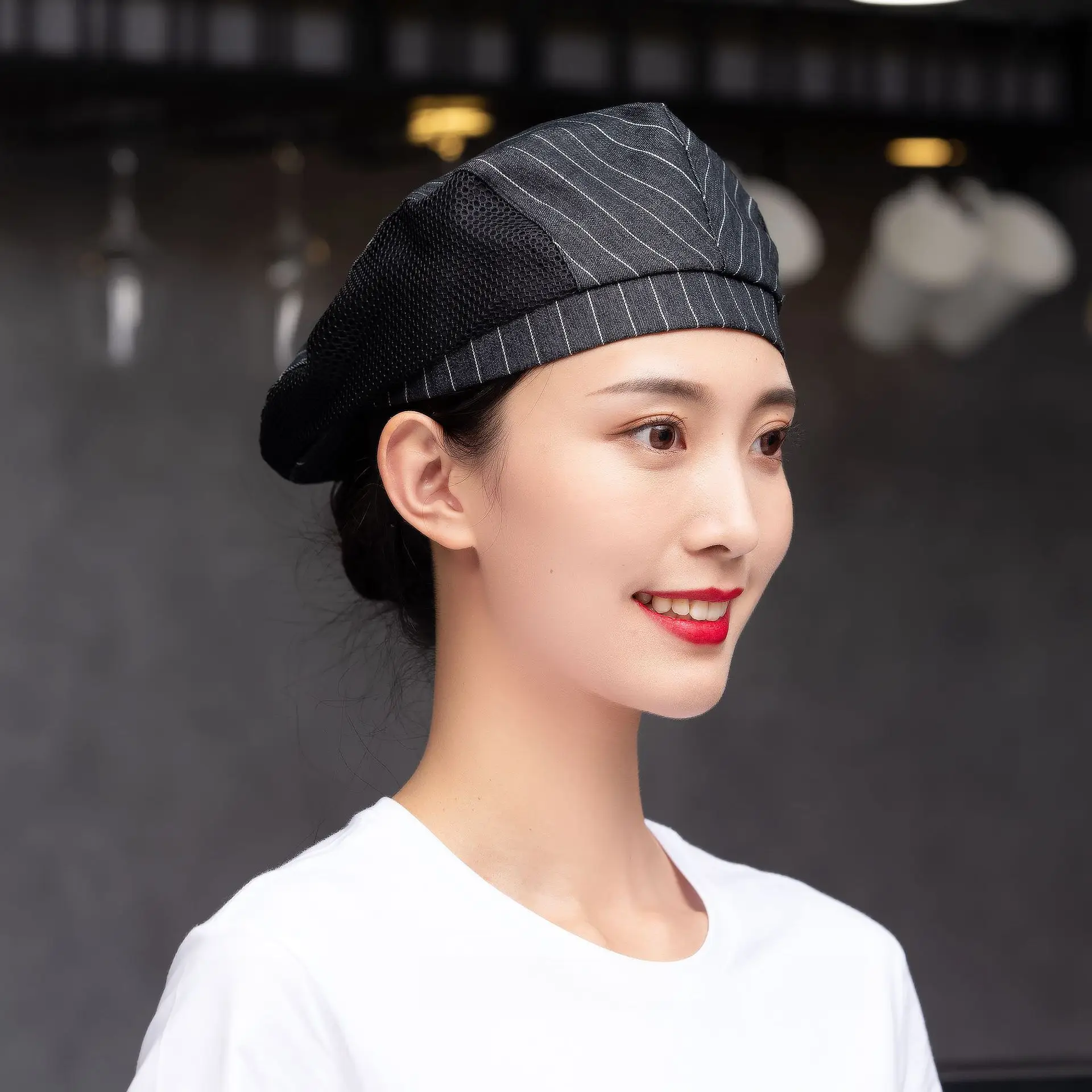 Women's Printed Peaked Cap for Catering & Restaurant Use - Image 4
