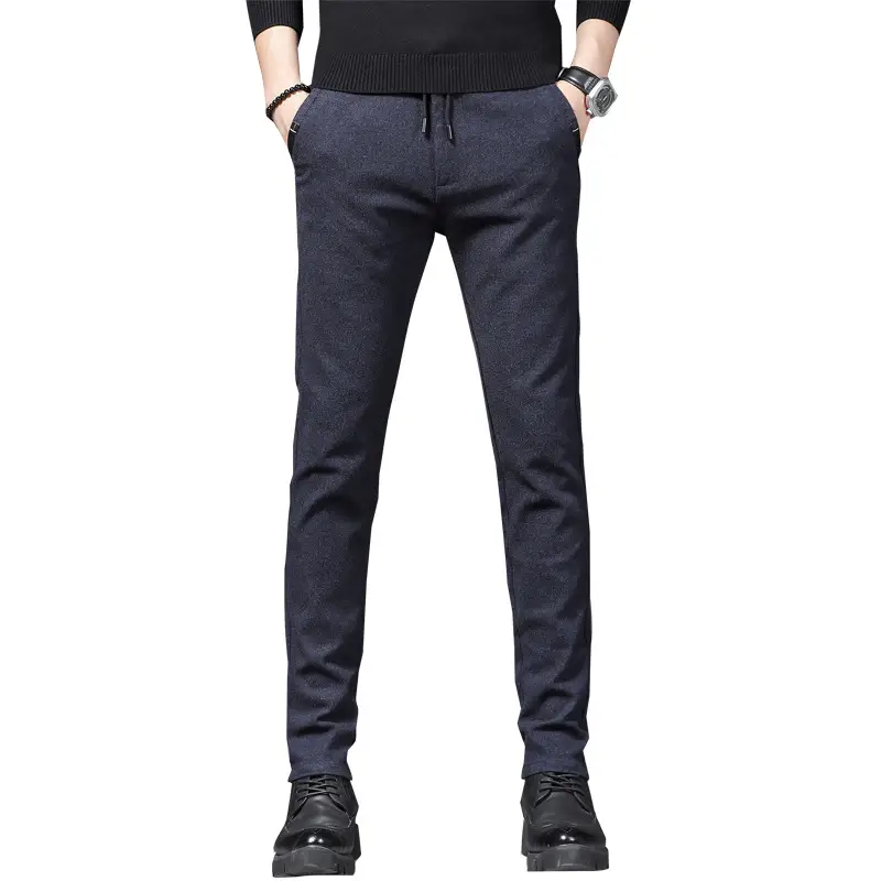 Men's Brushed Straight Leg Pants Black Fleece 2021 - Image 9