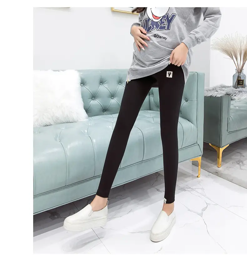 Maternity Leggings Slim Fit Belly Support Pants Autumn Winter — feature 12