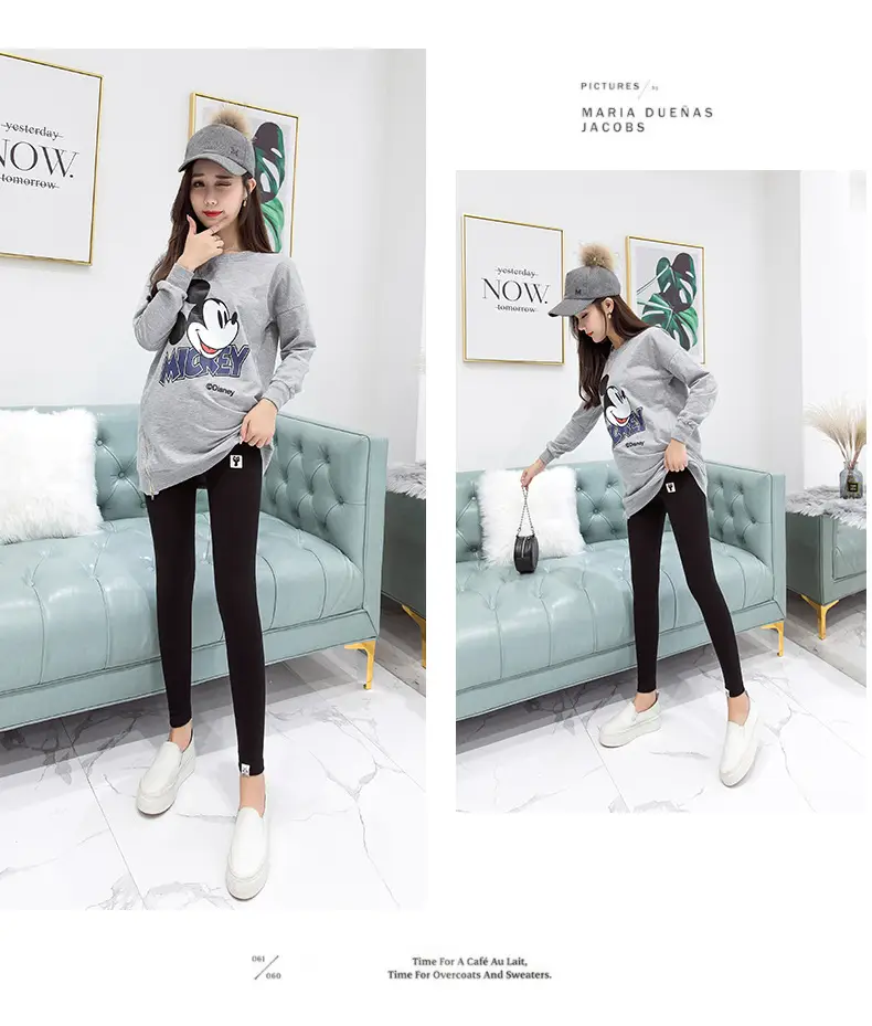 Maternity Leggings Slim Fit Belly Support Pants Autumn Winter — feature 13