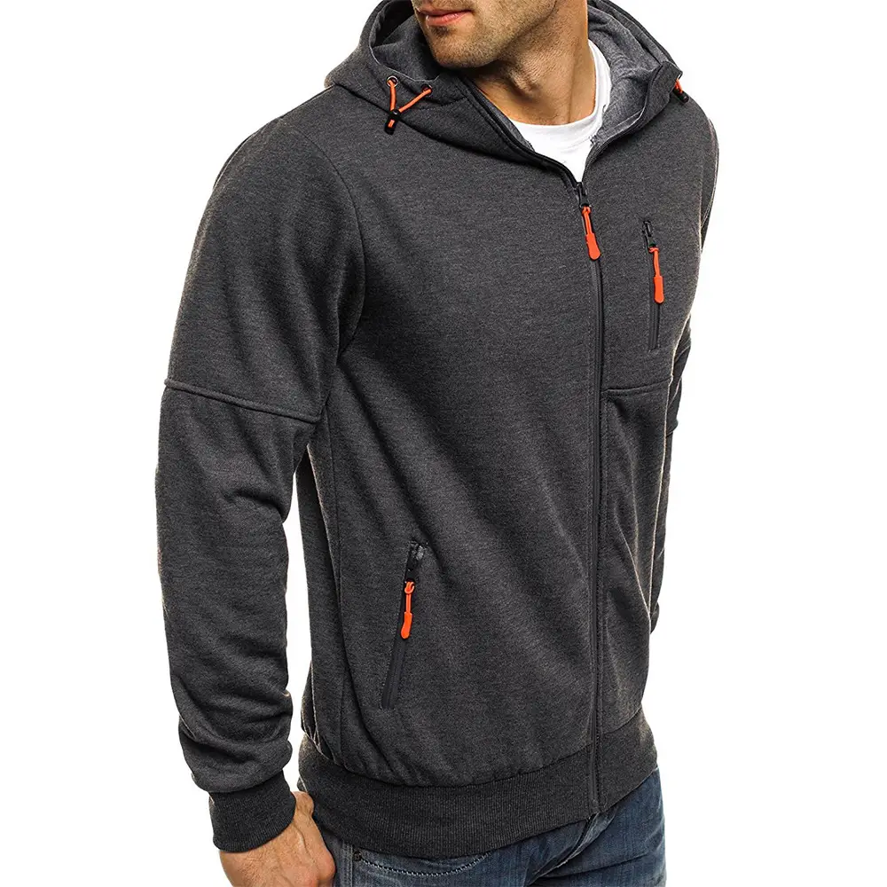 Men Grey Fleece Hoodie Sweatshirt Clearance Sale — feature 12