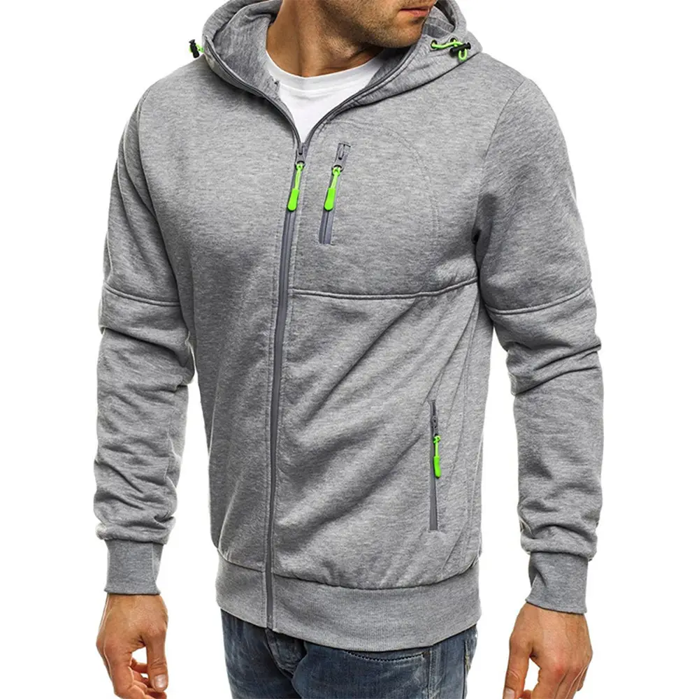 Men Grey Fleece Hoodie Sweatshirt Clearance Sale — feature 7