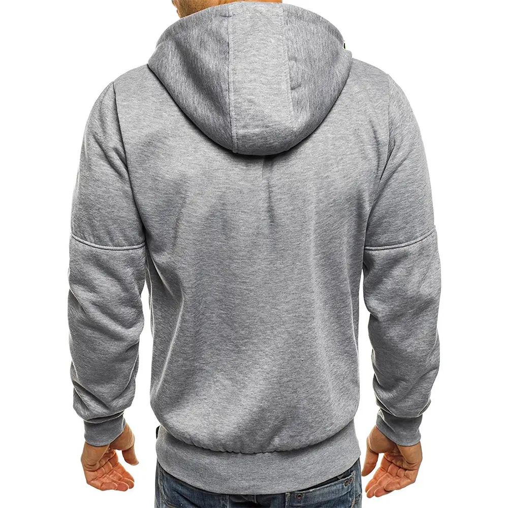 Men Grey Fleece Hoodie Sweatshirt Clearance Sale — feature 8