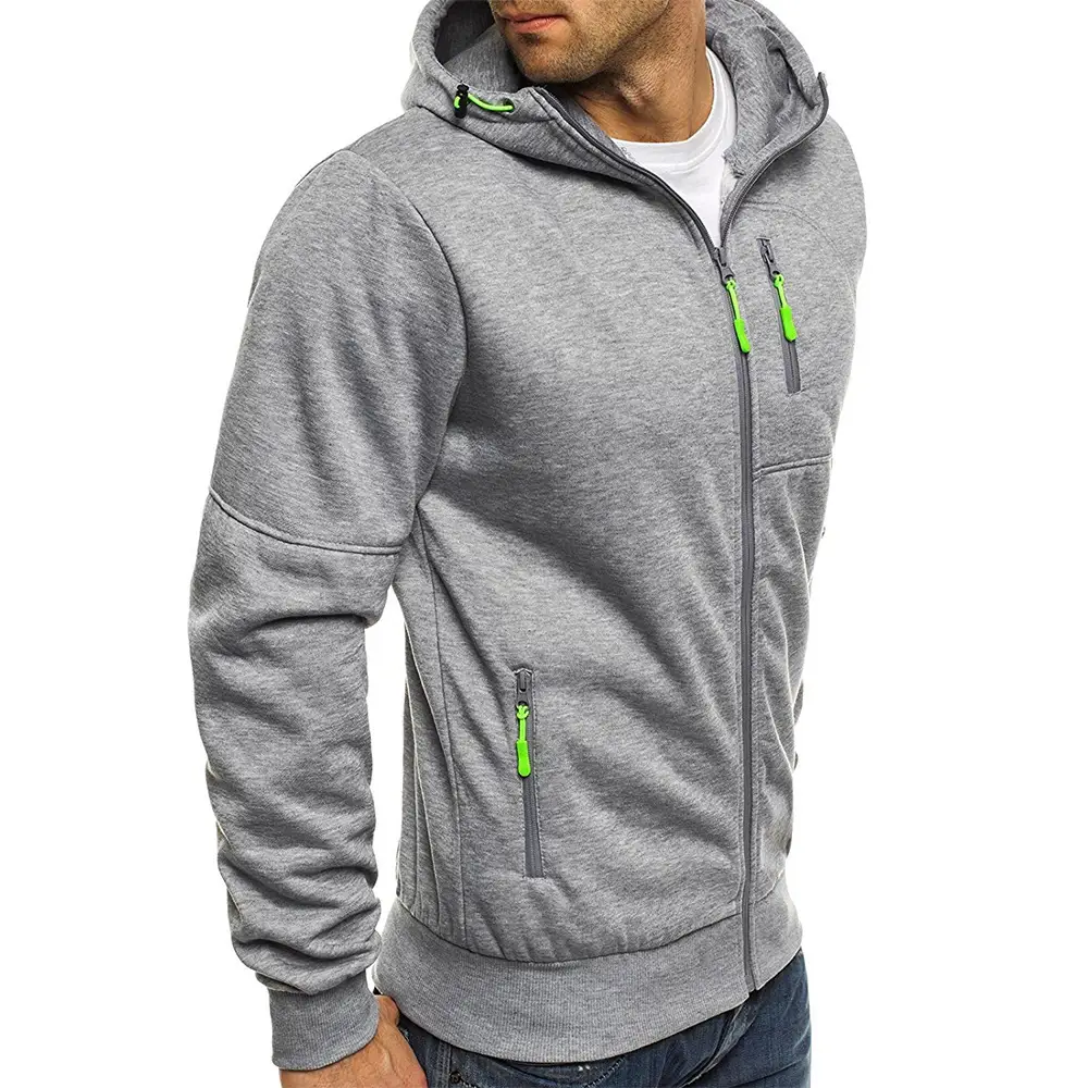 Men Grey Fleece Hoodie Sweatshirt Clearance Sale — feature 9