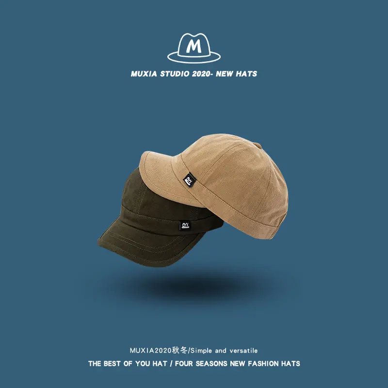 Men's Retro Eave Cap Solid Color Street Hip-Hop - Image 9