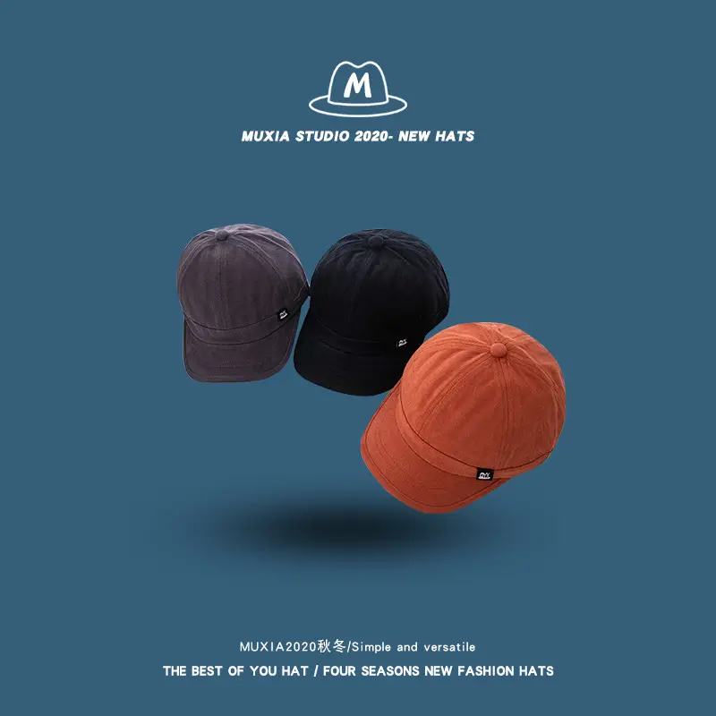 Men's Retro Eave Cap Solid Color Street Hip-Hop - Image 10