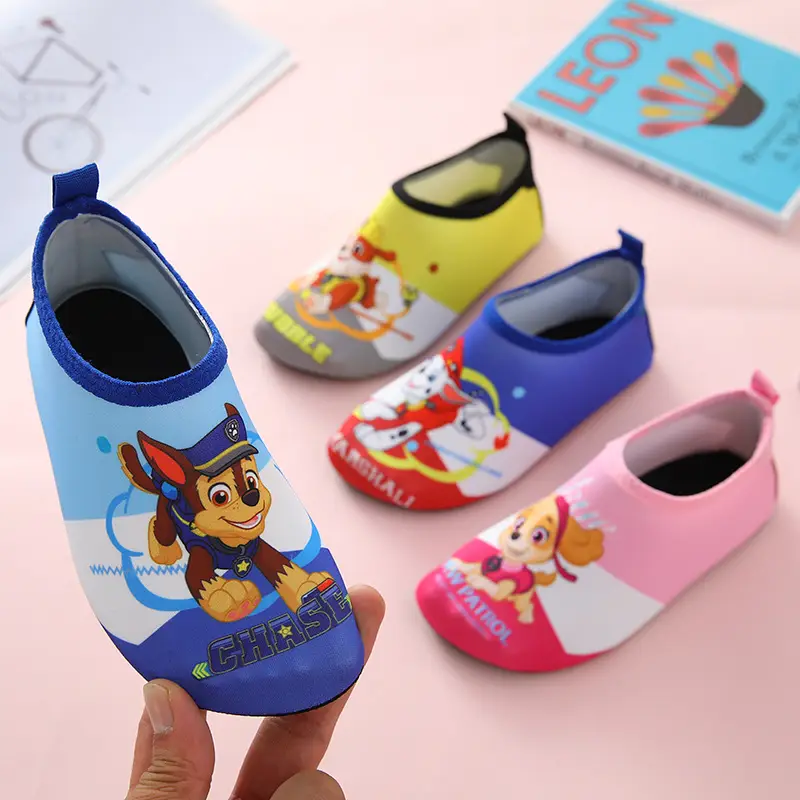 Wang Wang team Children's Home baby slippers autumn and winter indoor home shoes non-slip soft bottom floor socks bag heel cotton slippers - Image 5