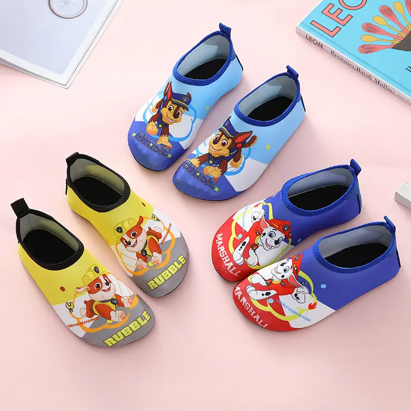 Wang Wang team Children's Home baby slippers autumn and winter indoor home shoes non-slip soft bottom floor socks bag heel cotton slippers - Image 6