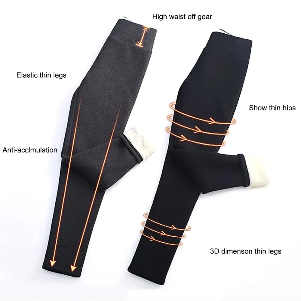 Black Fleece-lined High Waist Leggings for Girls — feature 24