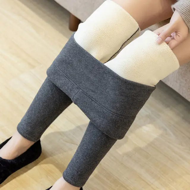 Black Fleece-lined High Waist Leggings for Girls - Image 4