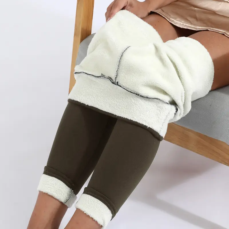 Black Fleece-lined High Waist Leggings for Girls - Image 6