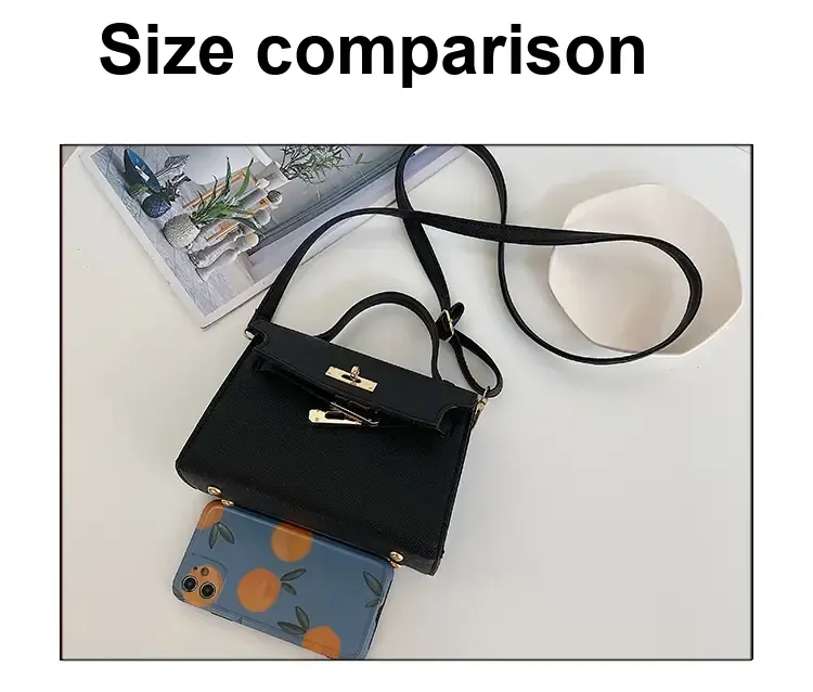 Black bag shown beside a phone for scale