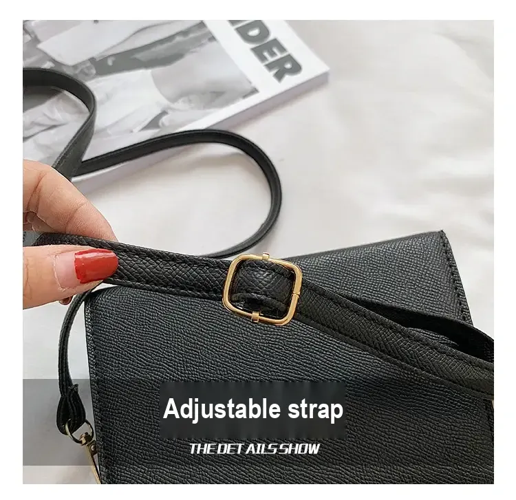 Adjustable shoulder strap and buckle close-up