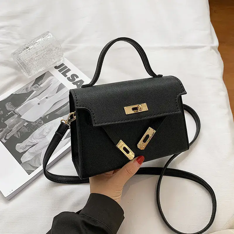 White Lock Buckle Shoulder Bag for Women - Image 3