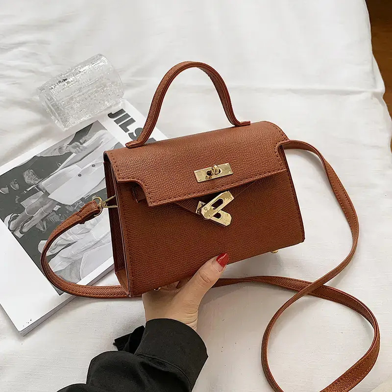 White Lock Buckle Shoulder Bag for Women - Image 4