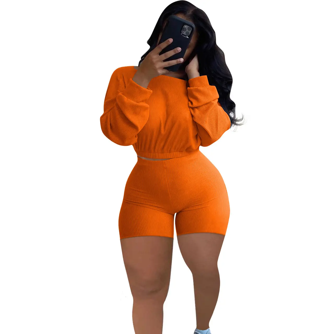 2021 White High Waist Sports Suit for Women - Image 12