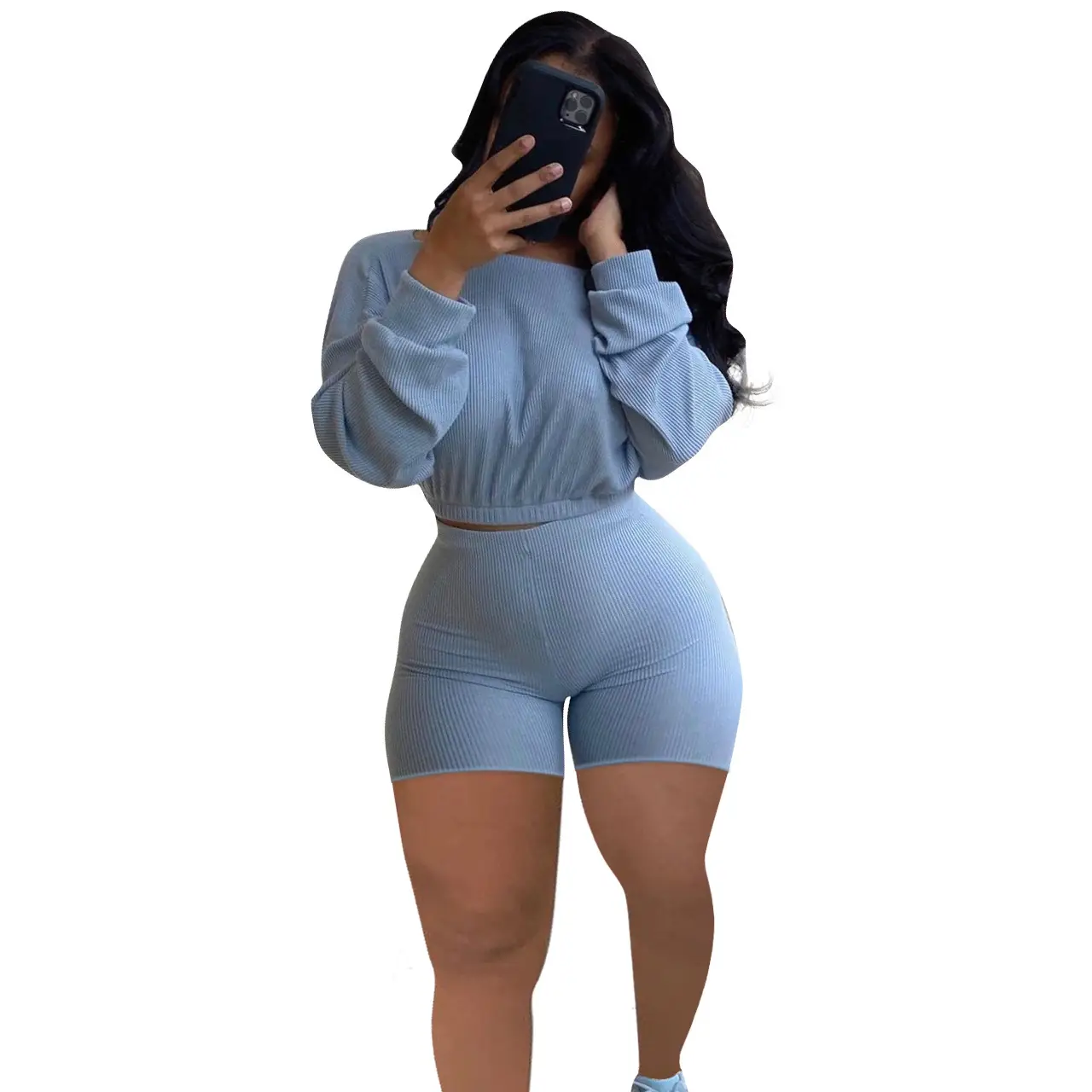 2021 White High Waist Sports Suit for Women - Image 16