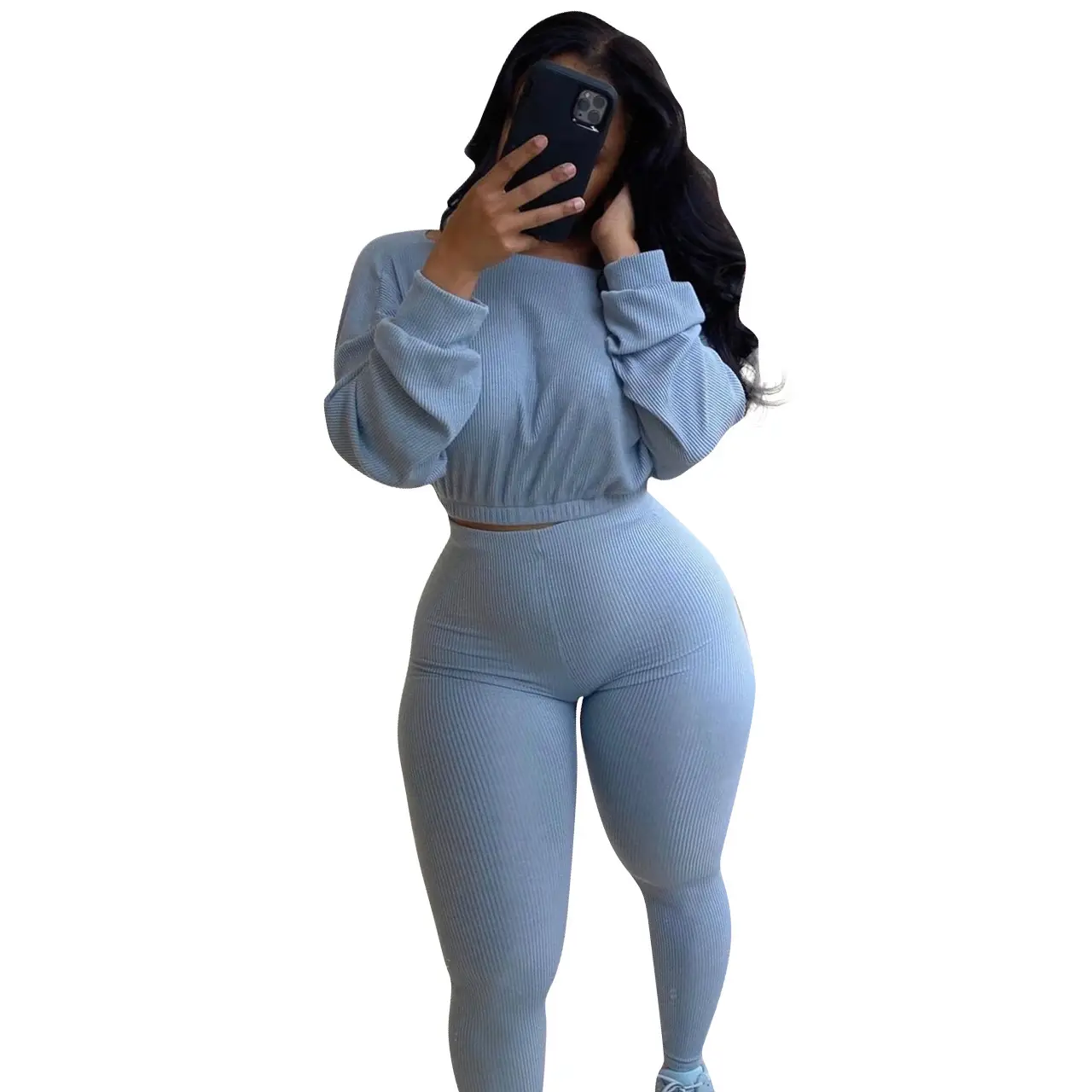 2021 White High Waist Sports Suit for Women - Image 6