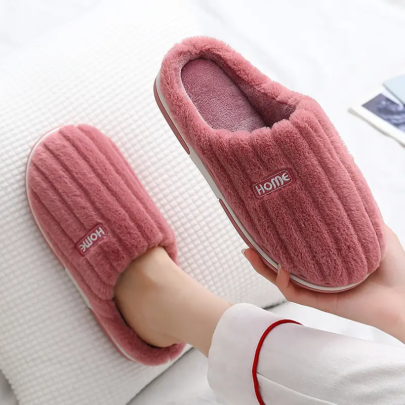 Women's Winter Home Cotton Slippers for Couples, Indoor Plush Warm Non-Slip Men's Cotton Slippers for Home Warmth - Image 7