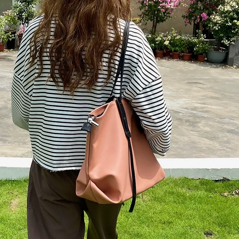 Large Capacity Women's Tan Tote Bag with Strap — feature 10