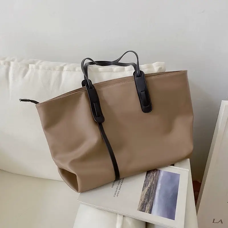 Large Capacity Women's Tan Tote Bag with Strap — feature 11