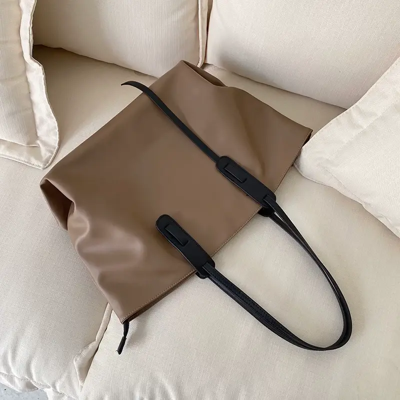 Large Capacity Women's Tan Tote Bag with Strap — feature 14