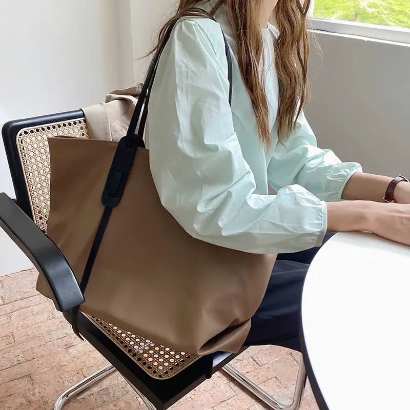 Large Capacity Women's Tan Tote Bag with Strap — feature 18