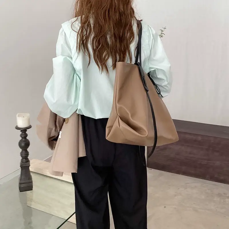 Large Capacity Women's Tan Tote Bag with Strap — feature 20