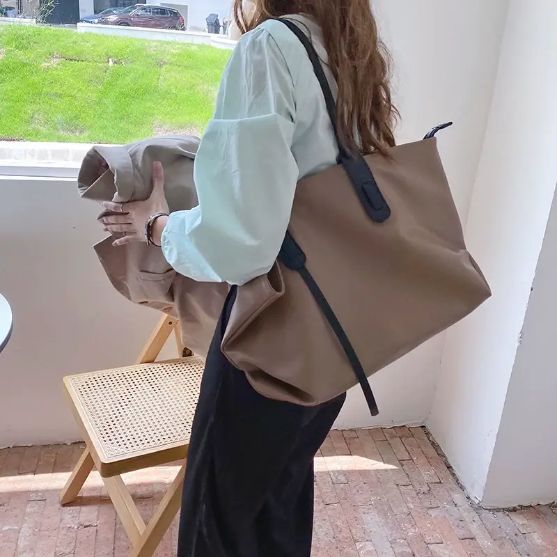 Large Capacity Women's Tan Tote Bag with Strap — feature 21