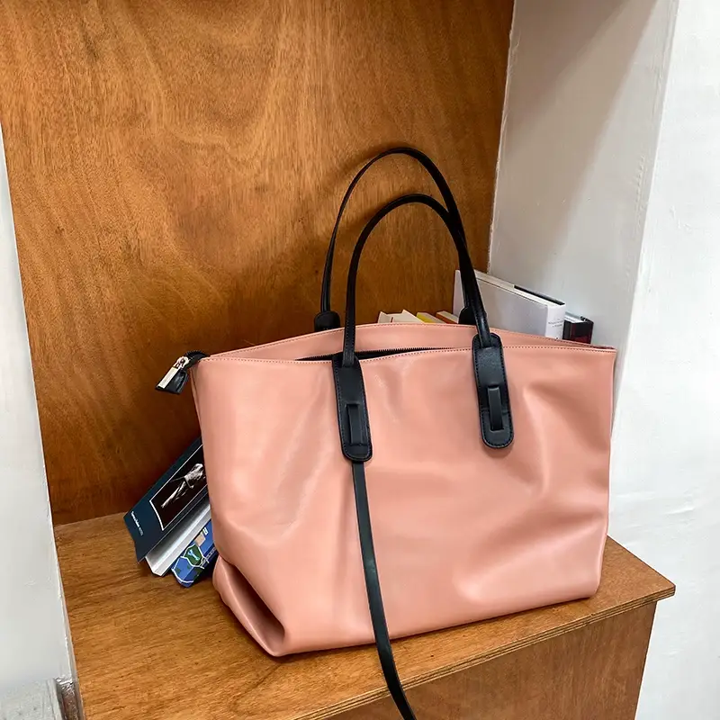 Large Capacity Women's Tan Tote Bag with Strap — feature 6
