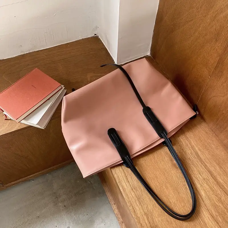 Large Capacity Women's Tan Tote Bag with Strap — feature 9