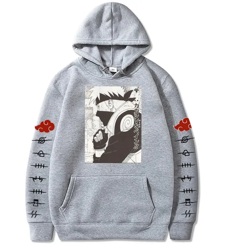 Naruto Sasuke Fleece Hoodie for Men Oversize