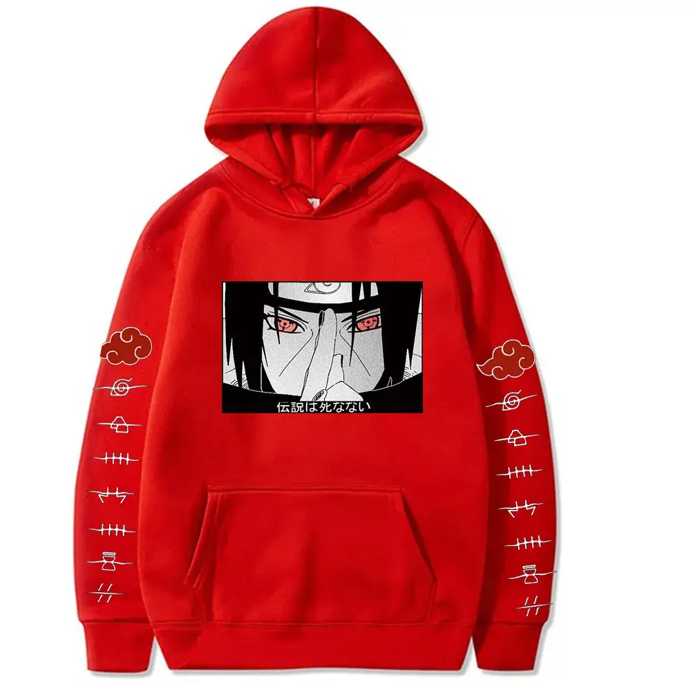 Naruto Sasuke Fleece Hoodie for Men Oversize