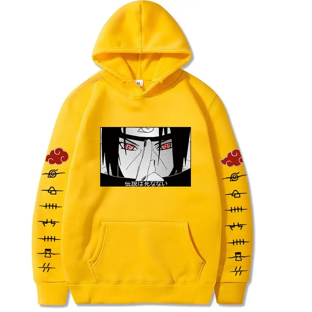 Naruto Sasuke Fleece Hoodie for Men Oversize