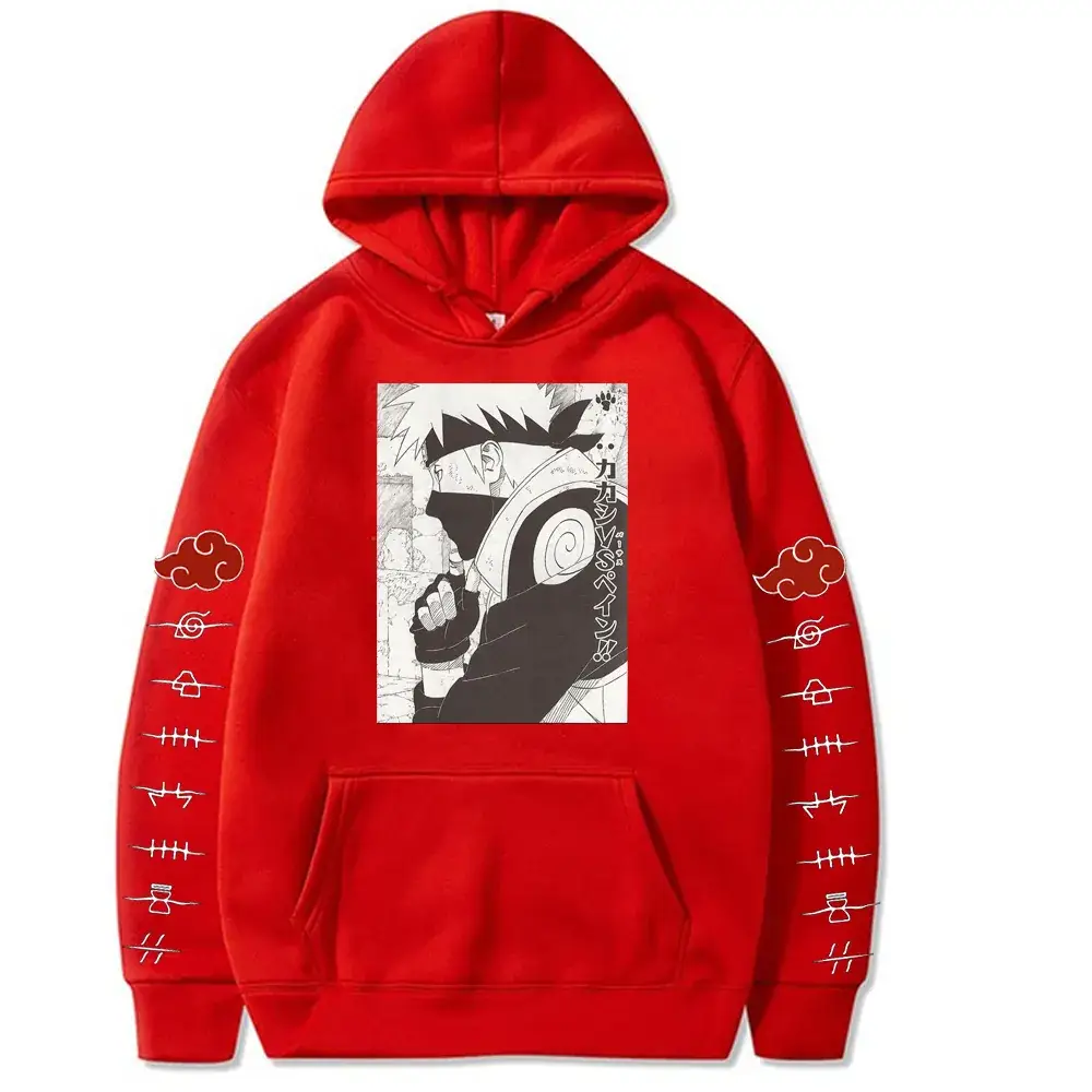 Naruto Sasuke Fleece Hoodie for Men Oversize