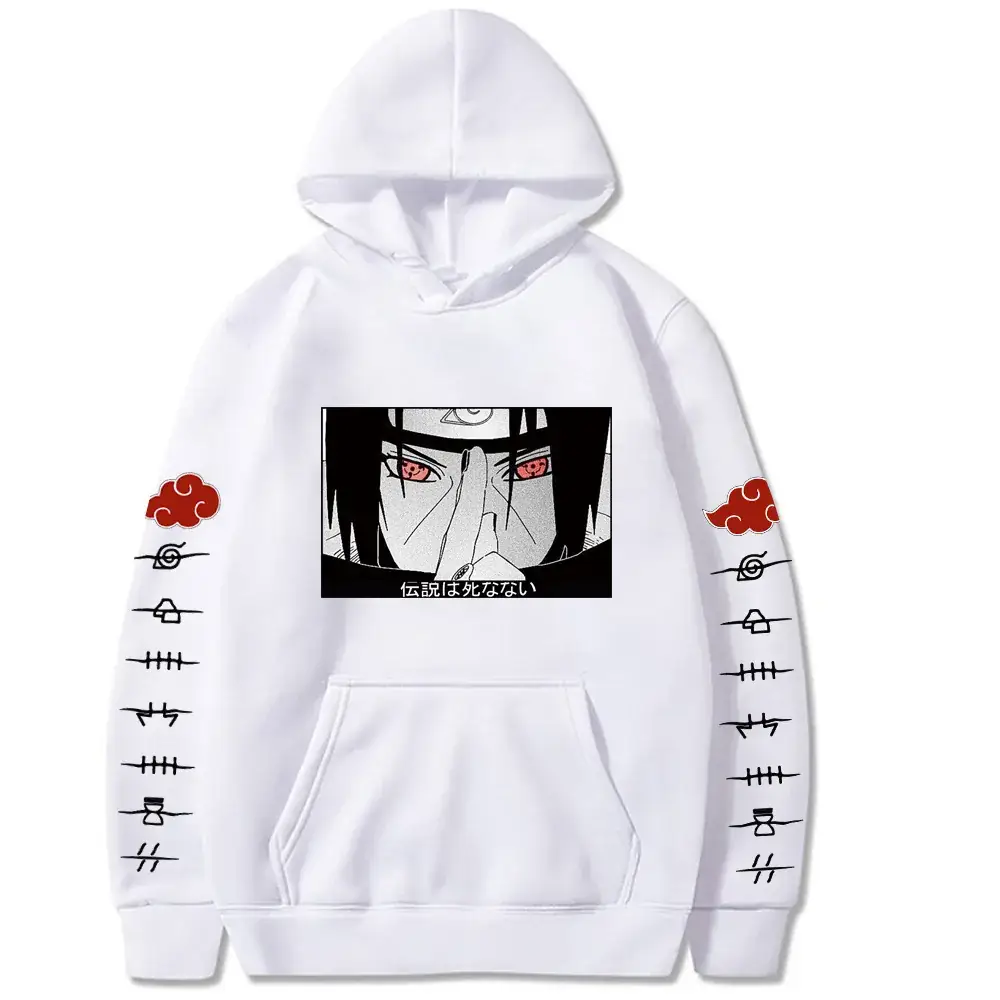 Naruto Sasuke Fleece Hoodie for Men Oversize
