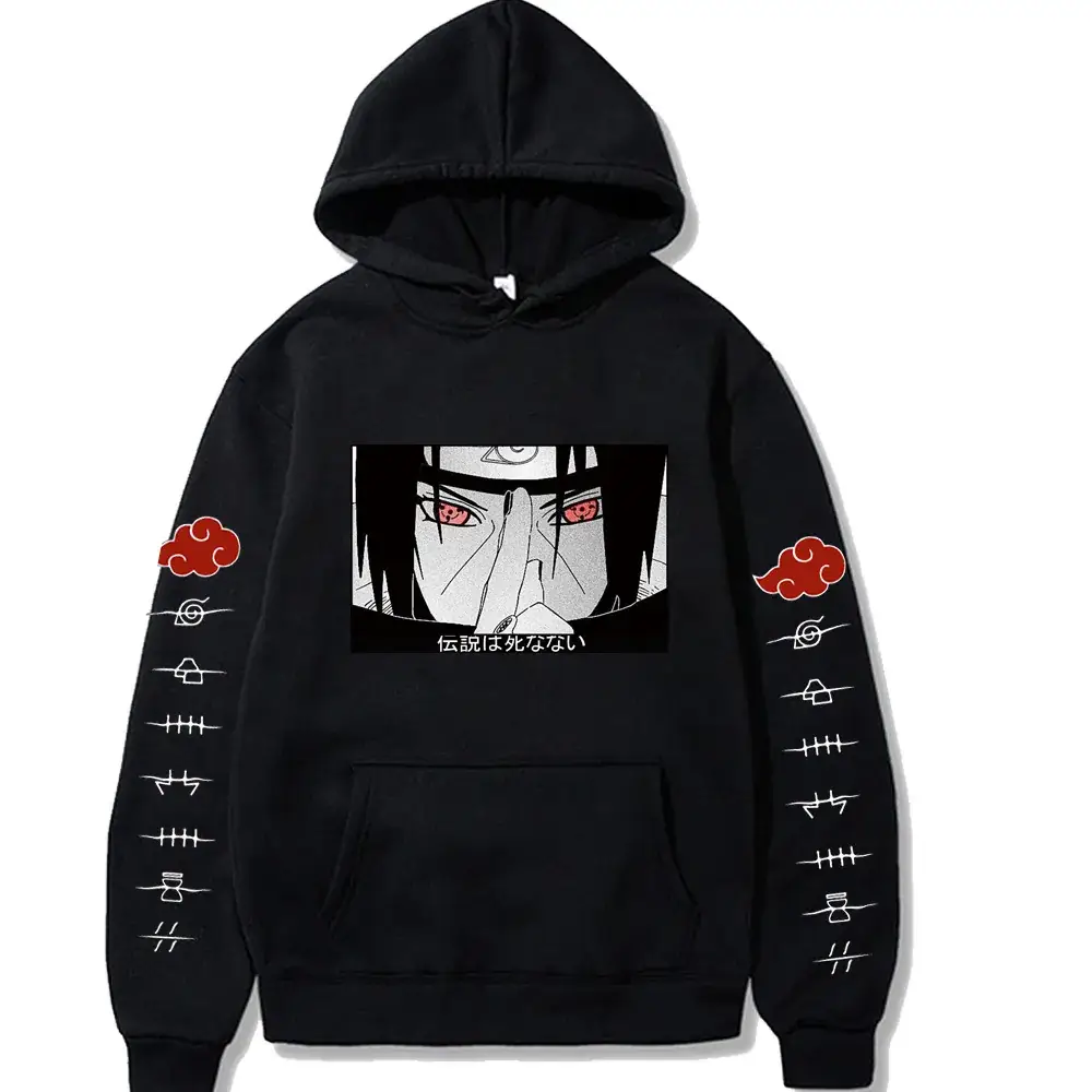 Naruto Sasuke Fleece Hoodie for Men Oversize