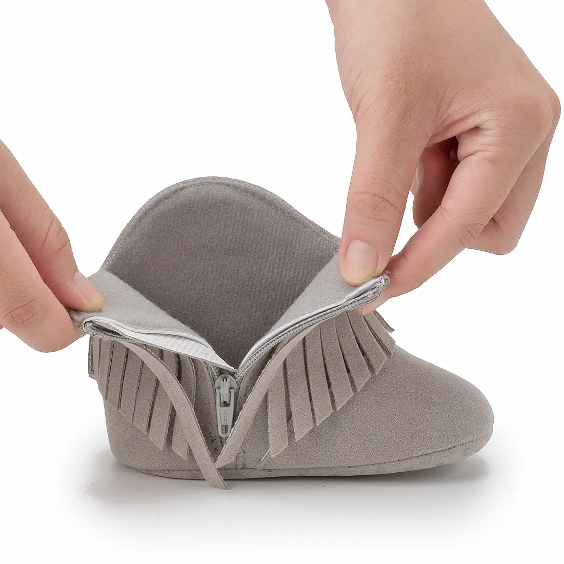 Grey Tassel Baby Boots for Toddler Warm Soft Sole