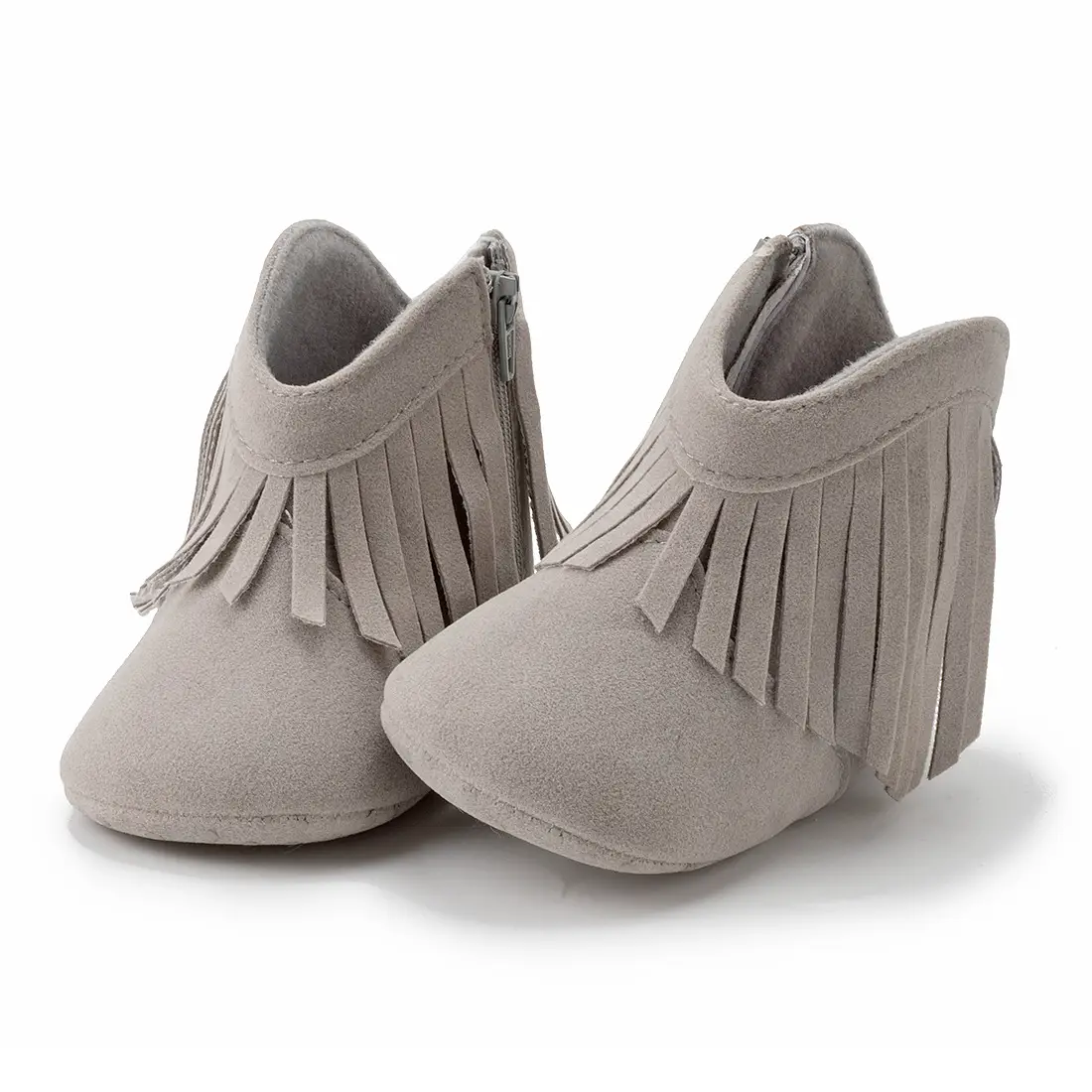 Grey Tassel Baby Boots for Toddler Warm Soft Sole