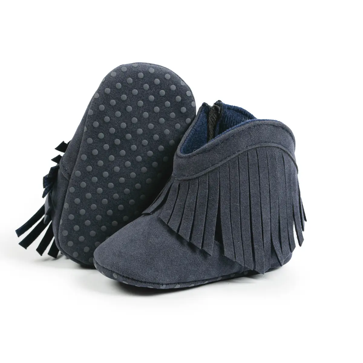 Grey Tassel Baby Boots for Toddler Warm Soft Sole