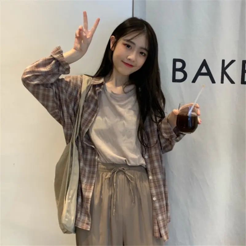 Plaid Long Sleeve Shirt Jacket for Women Autumn 2026 - Image 3