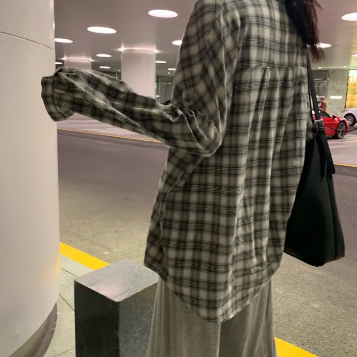Plaid Long Sleeve Shirt Jacket for Women Autumn 2026 — feature 11