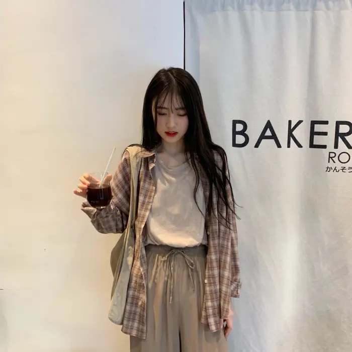 Plaid Long Sleeve Shirt Jacket for Women Autumn 2026 — feature 13