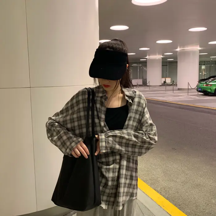 Plaid Long Sleeve Shirt Jacket for Women Autumn 2026 — feature 3