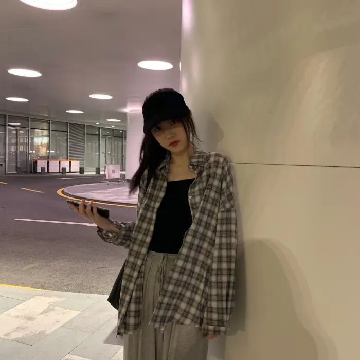 Plaid Long Sleeve Shirt Jacket for Women Autumn 2026 — feature 8